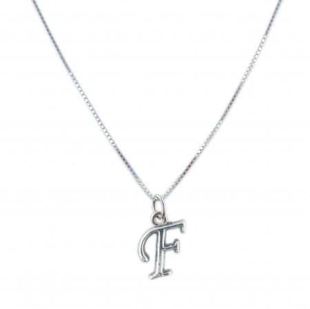 Lantisoare din argint cu litere: - Lantisor argint personalizat pandantiv Litera F argint 9218VEN260 Dras
