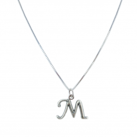 Lantisoare din argint cu litere: - Lantisor argint personalizat pandantiv Litera M argint 9256VEN260 Dras