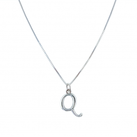 Lantisoare din argint cu litere: - Lantisor argint personalizat pandantiv Litera Q argint 9228VEN260 Dras