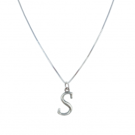 Lantisoare din argint cu litere: - Lantisor argint personalizat pandantiv Litera S argint 9255VEN260 Dras