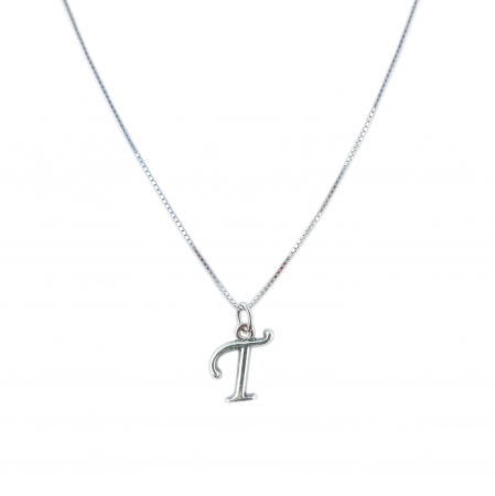 Lantisoare din argint cu litere: - Lantisor argint personalizat pandantiv Litera T argint 9230VEN260 Dras