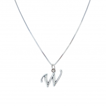 Lantisoare din argint cu litere: - Lantisor argint personalizat pandantiv Litera W argint 9232VEN260 Dras