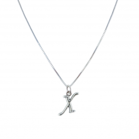 Lantisoare din argint cu litere: - Lantisor argint personalizat pandantiv Litera X argint 9233VEN260 Dras