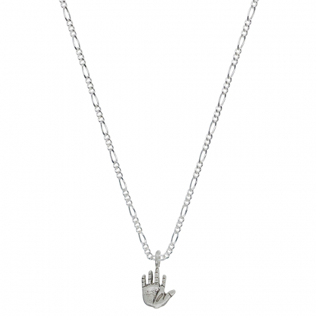 Lantisoare din argint cu diverse motive - Lantisor argint personalizat pandantiv Mana 7058FIG31320 Dras