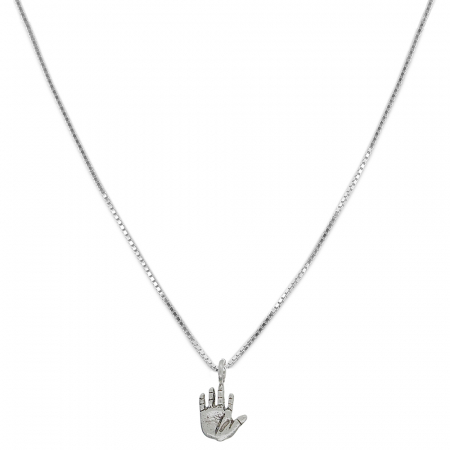 Lantisoare din argint cu diverse motive - Lantisor argint personalizat pandantiv Mana 7058VEN300 Dras