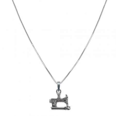 Lantisor argint personalizat pandantiv Masina cusut 9351VEN360 Dras