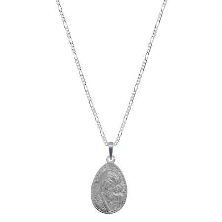 Lantisoare din argint cu tematica religioasa: - Lantisor argint personalizat pandantiv Medalion Maica Domnului Pruncul Iisus 9968FIG31690 Dras
