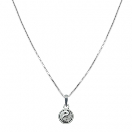 Lantisoare din argint cu diverse motive - Lantisor argint personalizat pandantiv Medalion Yin Yang 10024VEN320 Dras