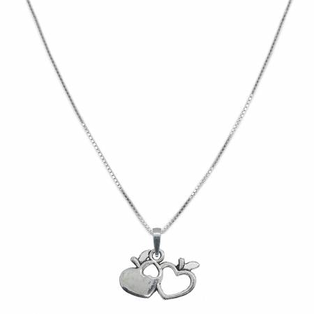 Cu inimioare - Lantisor argint personalizat pandantiv Mere Inimioare 9603VEN320 Dras