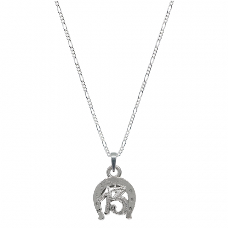 Cu potcoave - Lantisor argint personalizat pandantiv Potcoava Cifra 13 9911FIG31600 Dras