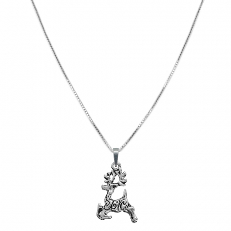 Lantisoare din argint cu animale: - Lantisor argint personalizat pandantiv Ren 9705VEN420 Dras