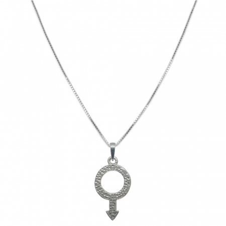 Lantisoare din argint cu diverse motive - Lantisor argint personalizat pandantiv Simbol masculin 7056VEN640 Dras