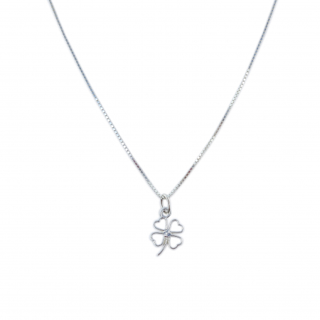 Lantisoare din argint cu talismane: - Lantisor argint personalizat pandantiv Trifoi argint 6434VEN260 Dras
