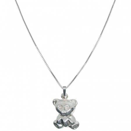 Lantisoare din argint cu animale: - Lantisor argint personalizat pandantiv Ursulet 6231VEN590 Dras