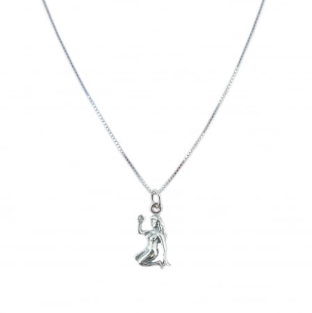 Lantisoare din argint cu zodiace: - Lantisor argint personalizat pandantiv zodie Fecioara zodiac european argint 9236VEN255 Dras
