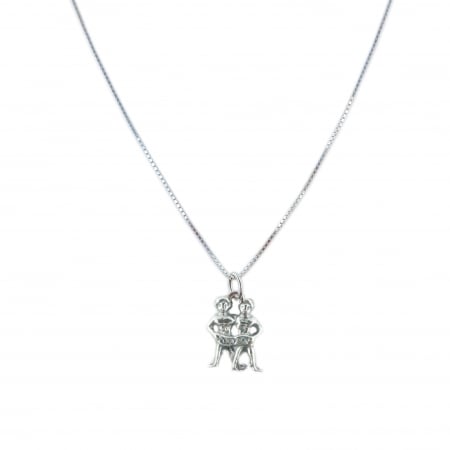 Lantisoare din argint cu zodiace: - Lantisor argint personalizat pandantiv zodie Gemeni zodiac european argint 9242VEN255 Dras