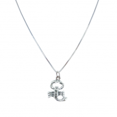 Lantisoare din argint cu zodiace: - Lantisor argint personalizat pandantiv zodie Scorpion zodiac european argint 9244VEN255 Dras