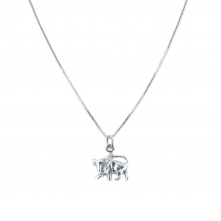 Lantisoare din argint cu zodiace: - Lantisor argint personalizat pandantiv zodie Taur zodiac european argint 9237VEN255 Dras