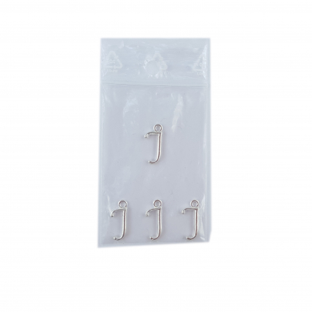 Litera J argint Charm pentru confectionat bijuterii pandantive medalioane bratari cercei - set 4 buc Dras [1]