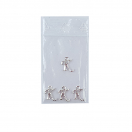 Litera K argint Charm pentru confectionat bijuterii pandantive medalioane bratari cercei - set 4 buc Dras [1]