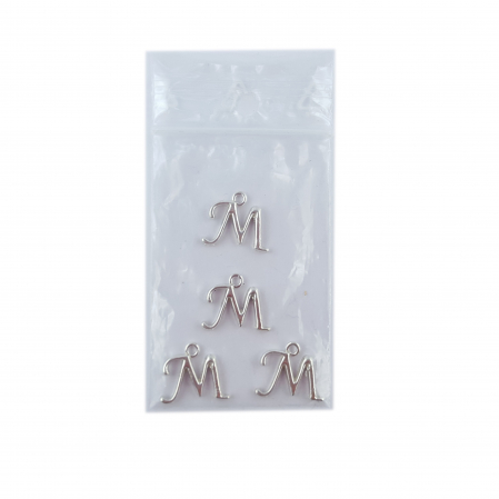 Litera M argint Charm pentru confectionat bijuterii pandantive medalioane bratari cercei - set 4 buc Dras [1]