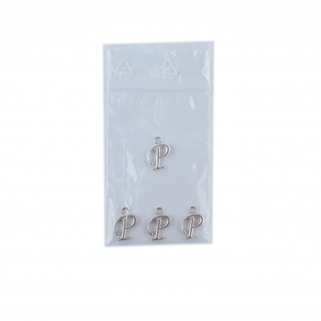 Litera P argint Charm pentru confectionat bijuterii pandantive medalioane bratari cercei - set 4 buc Dras [1]