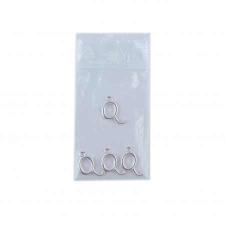 Litera Q argint Charm pentru confectionat bijuterii pandantive medalioane bratari cercei - set 4 buc Dras [1]