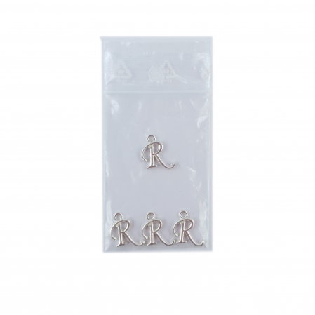 Litera R argint Charm pentru confectionat bijuterii pandantive medalioane bratari cercei - set 4 buc Dras [1]