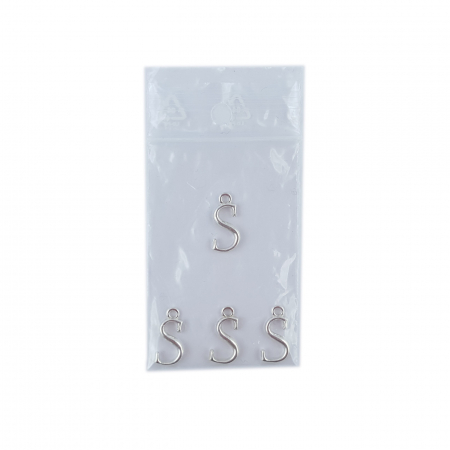 Litera S argint Charm pentru confectionat bijuterii pandantive medalioane bratari cercei - set 4 buc Dras [1]