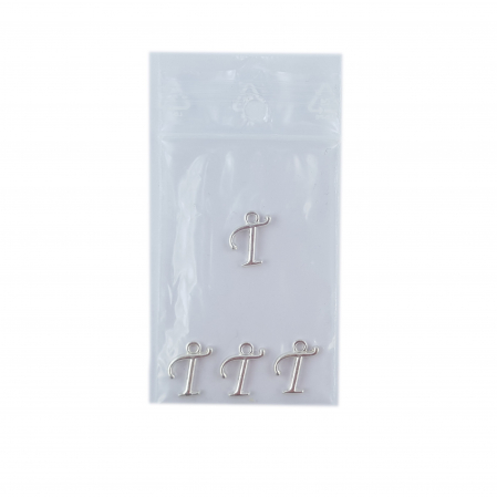 Litera T argint Charm pentru confectionat bijuterii pandantive medalioane bratari cercei - set 4 buc Dras [1]