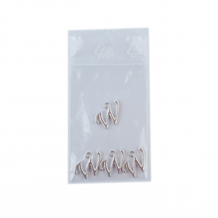 Litera W argint Charm pentru confectionat bijuterii pandantive medalioane bratari cercei - set 4 buc Dras [1]