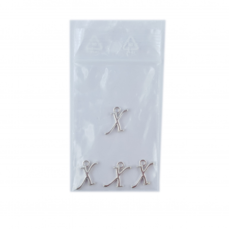 Litera X argint Charm pentru confectionat bijuterii pandantive medalioane bratari cercei - set 4 buc Dras [1]