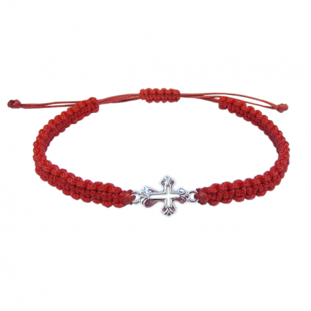 Bratari - Martisor Bratara snur rosu impletit manual personalizata cruciulita argint 4488065 Dras