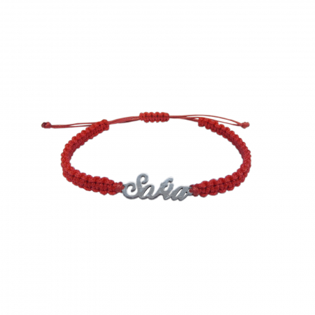 Bratari - Martisor Bratara snur rosu impletit manual personalizata nume Sofia argint 9426100 Dras