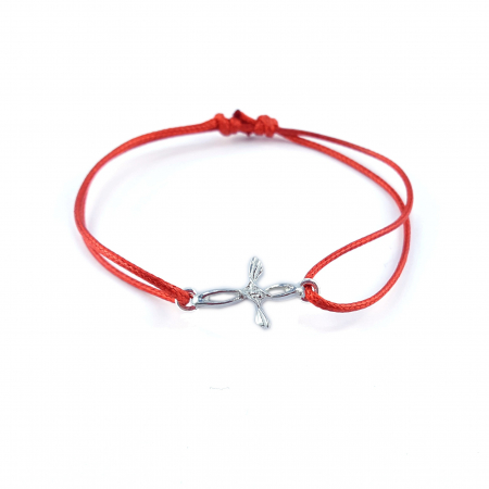 Bratari - Martisor Bratara snur rosu personalizata cruciulita argint 4240100 Dras