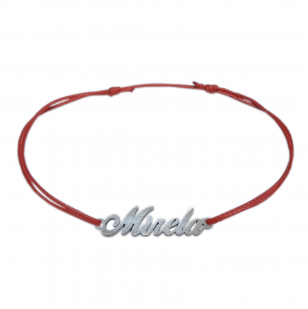 Bratari - Martisor Bratara snur rosu personalizata nume Mirela argint 9444100 Dras