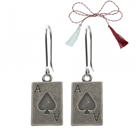 Cercei - Martisor Cercei argint Carte joc As 9580690 Dras