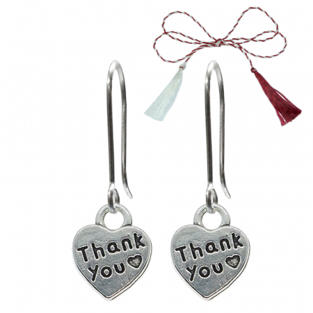 Cercei - Martisor Cercei argint Inimioara thank you 9574330 Dras