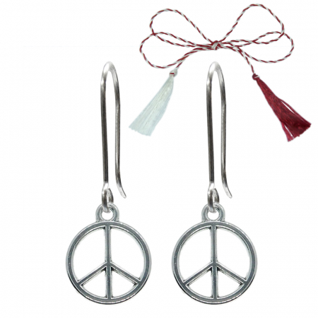 Cercei - Martisor Cercei argint Semnul pacii 9597250 Dras