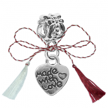 Charmuri - Martisor Charm argint Inimioara made with love 9572200 Dras