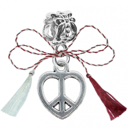 Charmuri - Martisor Charm argint Inimioara semnul pacii 9571200 Dras