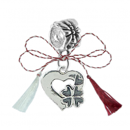 Charmuri - Martisor Charm argint Inimioara Trifoi 6795185 Dras