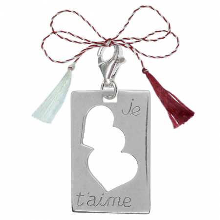 Charmuri - Martisor Charm argint Placuta Inimioare Je t'aime 7825540 Dras