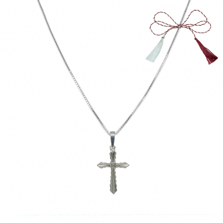 Lantisoare/coliere - Martisor Lantisor argint personalizat cruciulita argint 4113VEN300 Dras