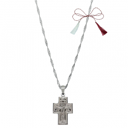 Lantisoare/coliere - Martisor Lantisor argint personalizat cruciulita argint 4128SING775 Dras