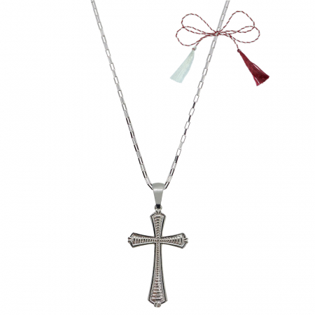 Lantisoare/coliere - Martisor Lantisor argint personalizat cruciulita argint 4129KV550 Dras