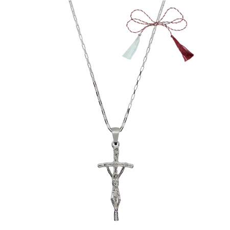Lantisoare/coliere - Martisor Lantisor argint personalizat cruciulita argint 4144KV615 Dras