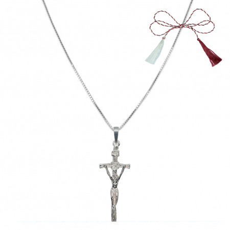 Lantisoare/coliere - Martisor Lantisor argint personalizat cruciulita argint 4149VEN375 Dras
