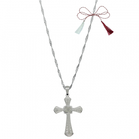 Lantisoare/coliere - Martisor Lantisor argint personalizat cruciulita argint 4175SING855 Dras