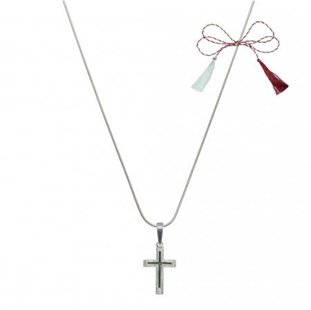 Lantisoare/coliere - Martisor Lantisor argint personalizat cruciulita argint 4182SCH390 Dras